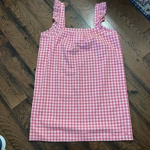 NWOT Vineyard Vines pink check dress with ruffle sleeves
